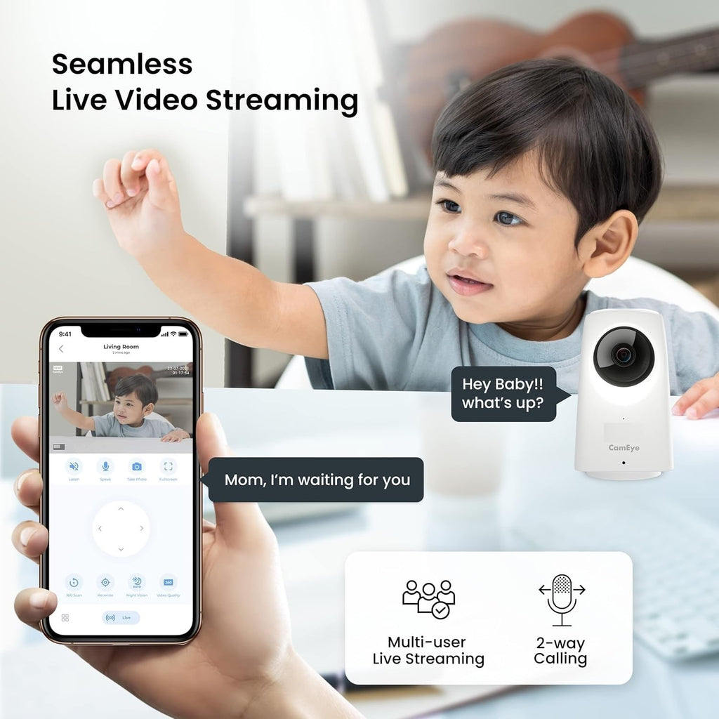 KENTCamEye HomeCam 360 Wi-Fi Security IP Camera, Full HD 1080P
