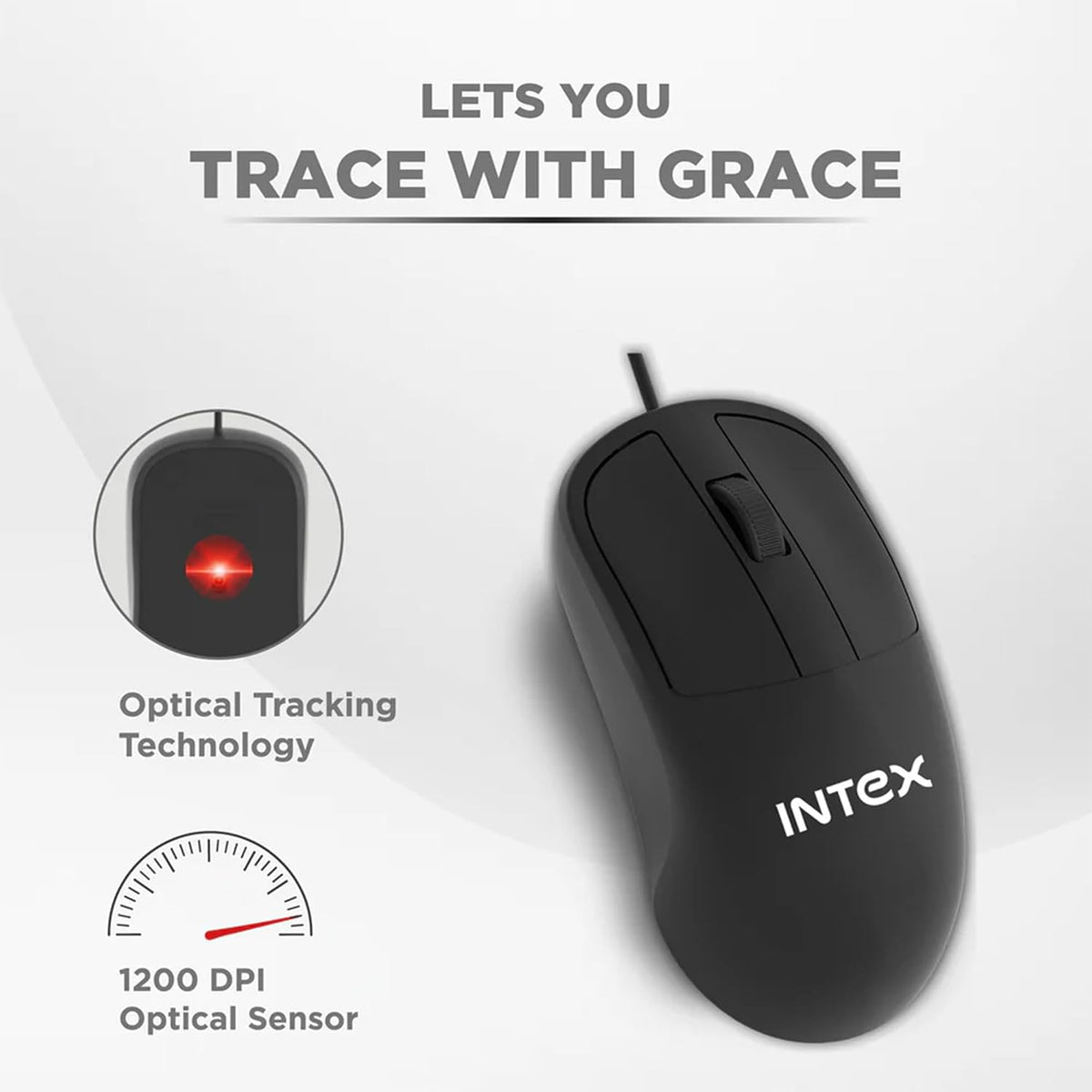 Intex Wired Combo Click & Type (Smile IT-KBM888) USB Keyboard & Mouse Combo | 104 Keys Keyboard | 1200 DPI Optical Mouse | Spill Resistant | 12 Multimedia Keys | Plug & Play for PC, Laptop & Desktop